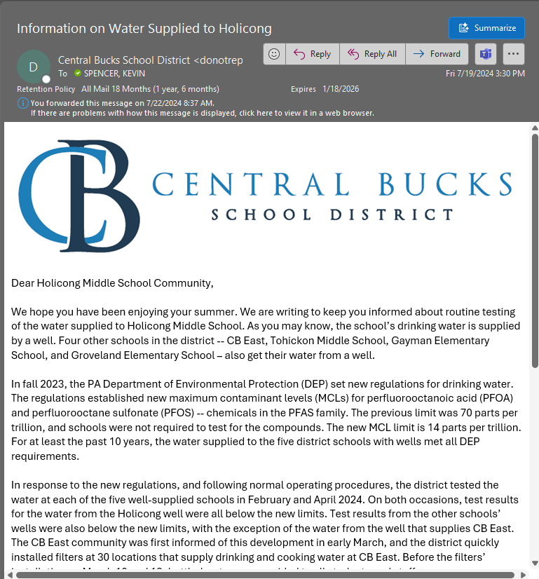 Holicong July Email